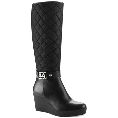 michael kors aaran cold weather wedge boots in black|Boots Michael Kors .